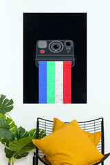 Aesthetic Vintage Polaroid Camera Poster - Minimalist Retro Rainbow Photo Wall Art Print  (Music Posters)