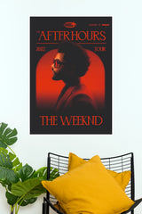 The Weeknd After Hours Tour Poster - Red Neon Profile Concert Wall Art Print  (Music Posters)