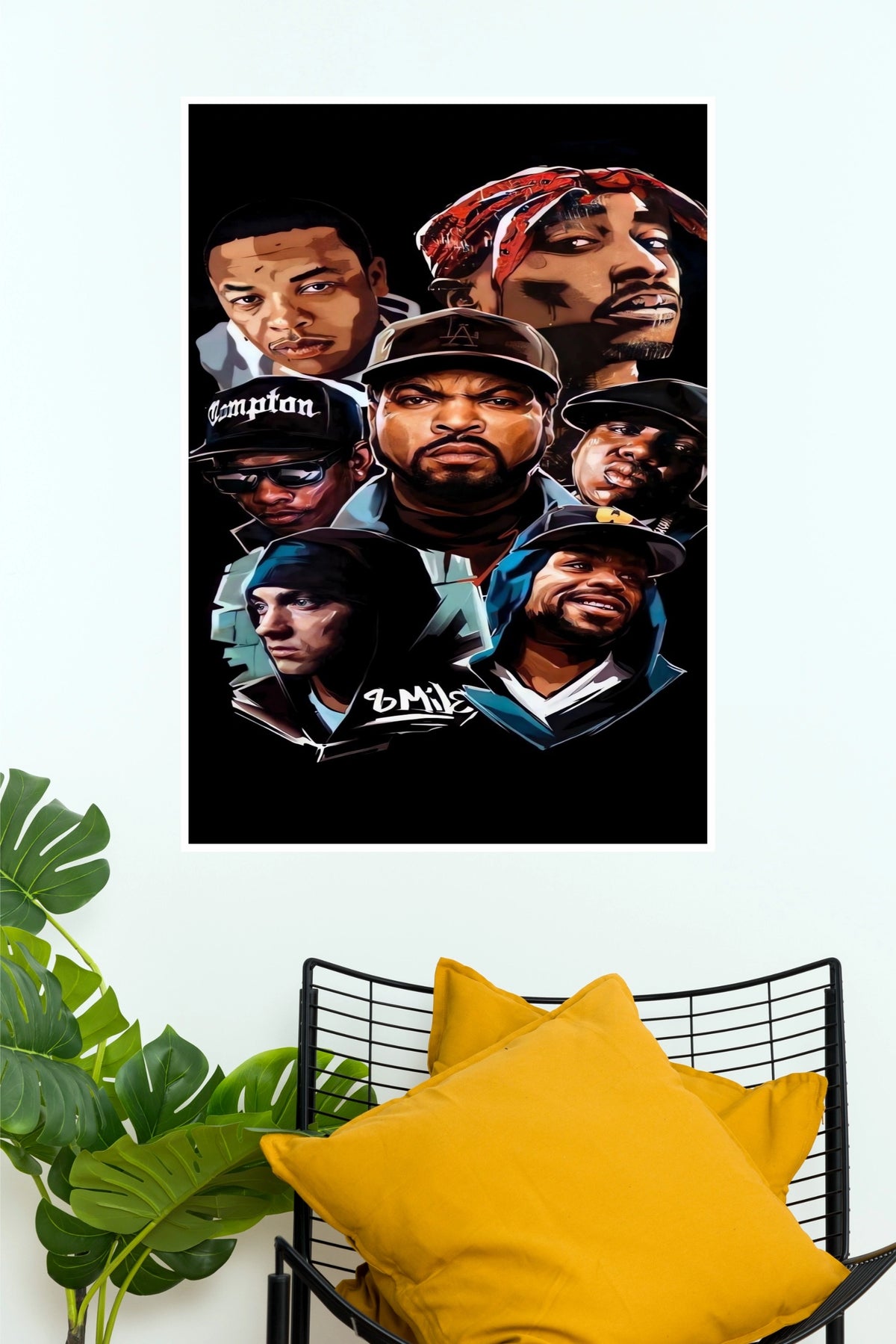 Legendary Hip-Hop Icons Collage Poster - Rap Legends Wall Art Print Featuring Tupac, Snoop, Dr. Dre & Eminem  (Music Posters)