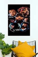 Legendary Hip-Hop Icons Collage Poster - Rap Legends Wall Art Print Featuring Tupac, Snoop, Dr. Dre & Eminem  (Music Posters)