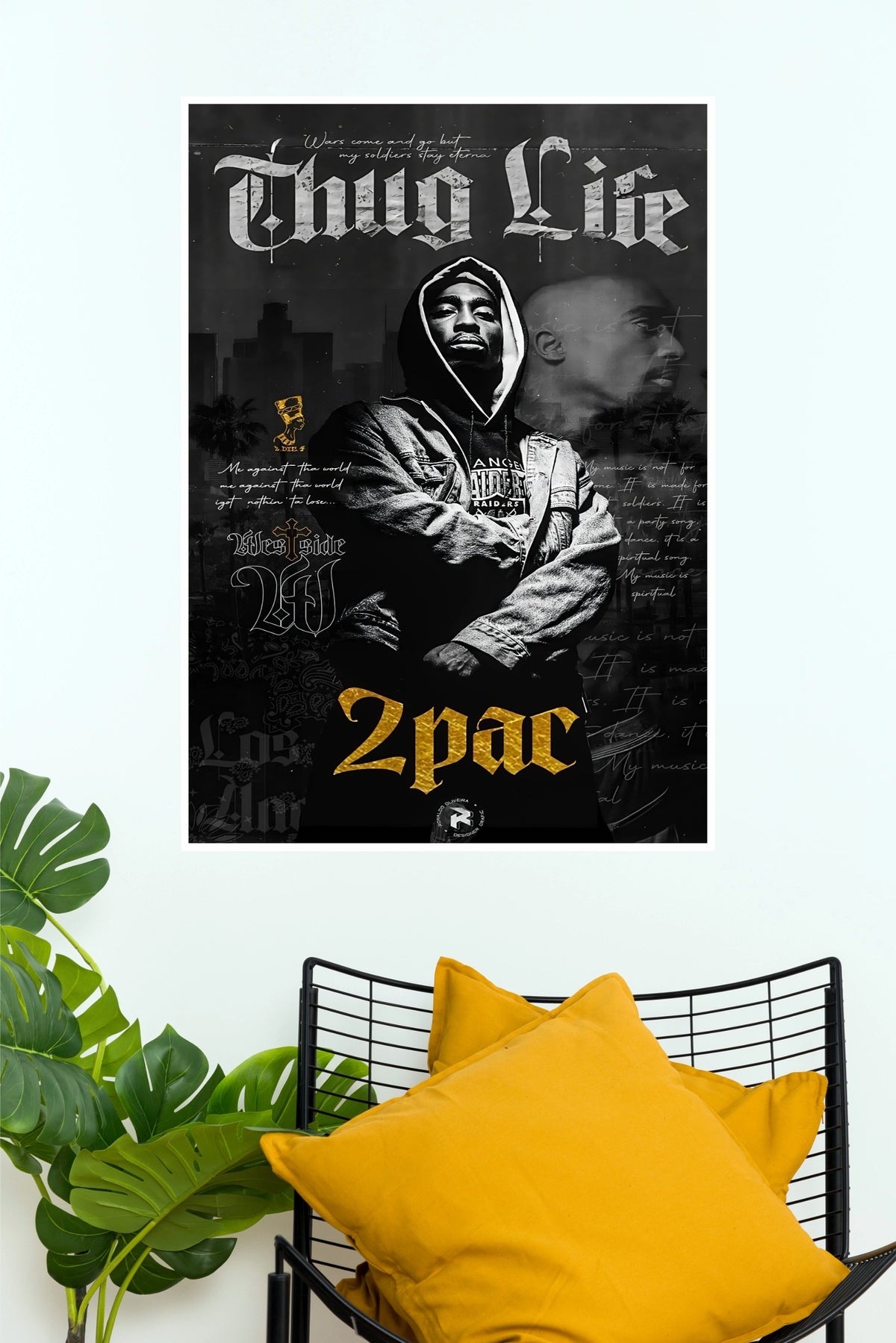 Tupac Shakur Thug Life Poster - 2Pac West Coast Hip-Hop Wall Art Print  (Music Posters)