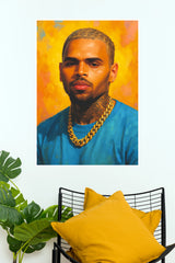 Chris Brown Vibrant Portrait Fine Art Paper Poster (Music Posters)