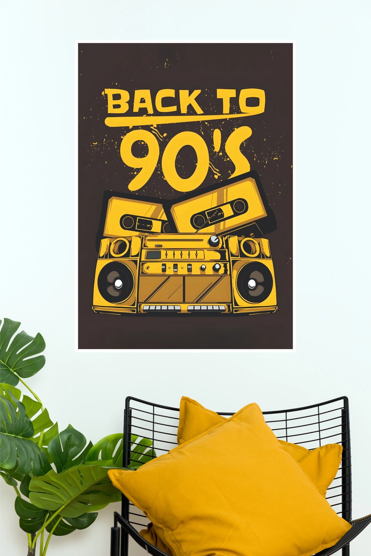 Back to 90s Vintage Cassette Boombox Poster Print (Music Posters)