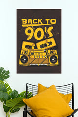 Back to 90s Vintage Cassette Boombox Poster Print (Music Posters)