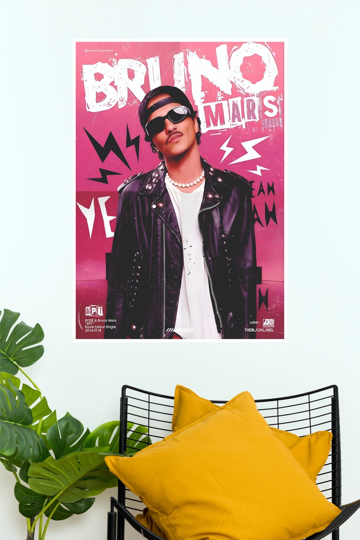 Bruno Mars APT Rose Single Punk Style Fine Art Poster (Music Posters)