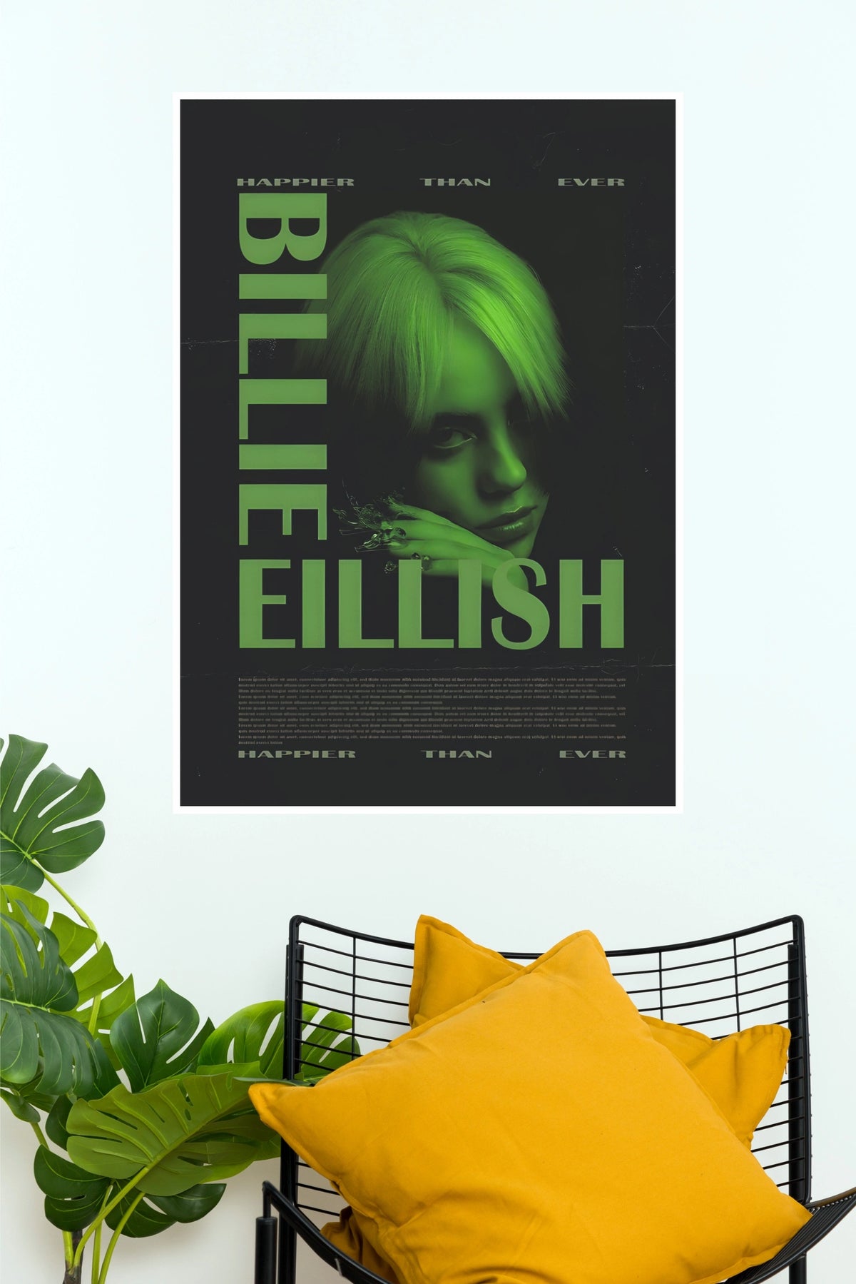 Billie Eilish Happier Than Ever Green Tint Poster (Music Posters)