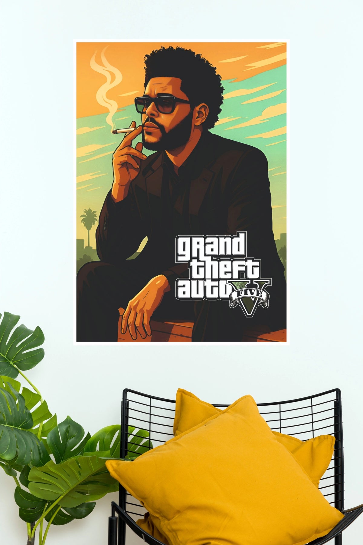 The Weeknd GTA Style Fine Art Poster (Music Posters)