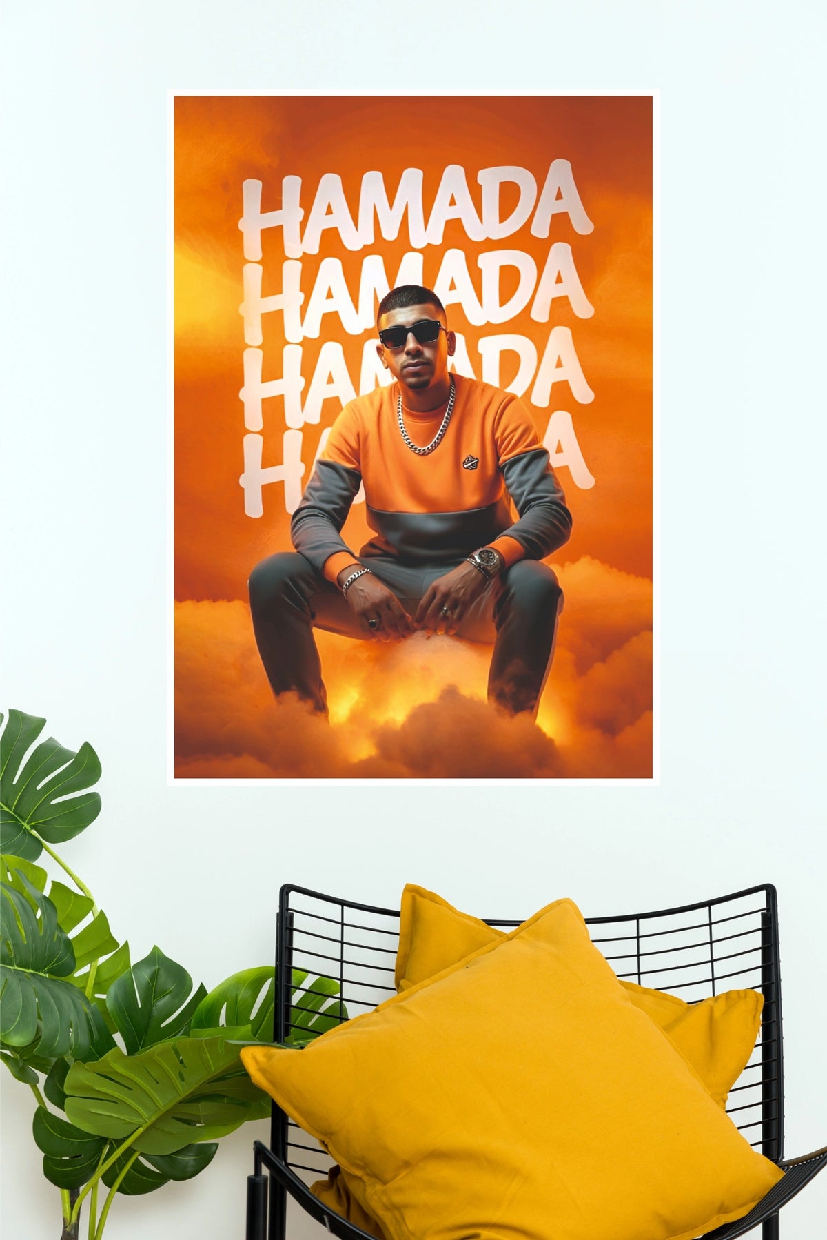 Hamada Orange Clouds Graphic Fine Art Poster (Music Posters)
