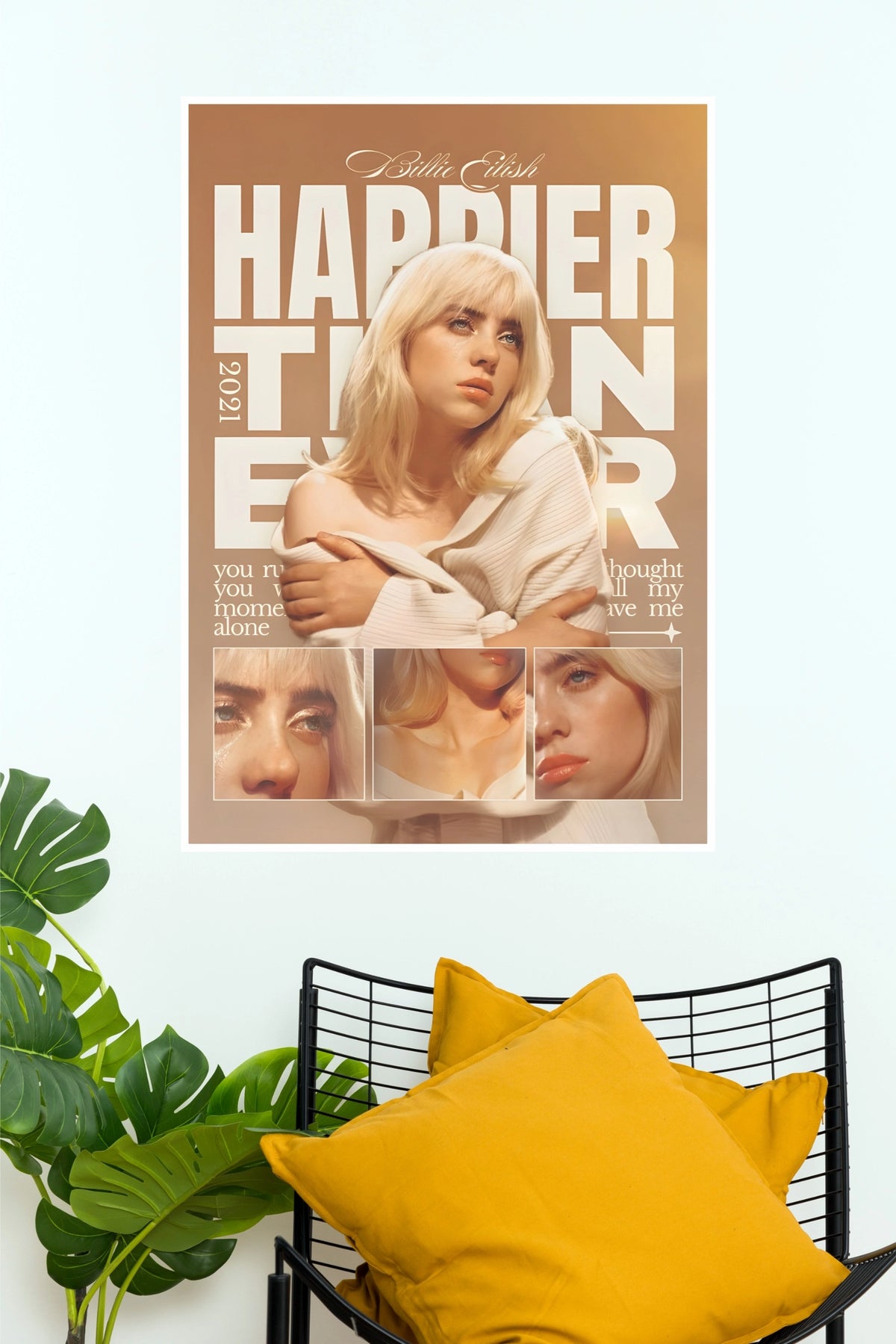 Billie Eilish Happier Than Ever Vintage Warm Aesthetic Fine Art Poster (Music Posters)