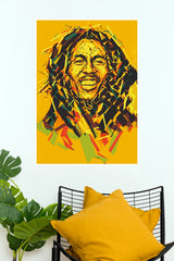 Jamaican Singer Musician Bob Marley Abstract Art Poster (Music Posters)