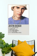 Justin Bieber Biography Music Art Poster (Music Posters)
