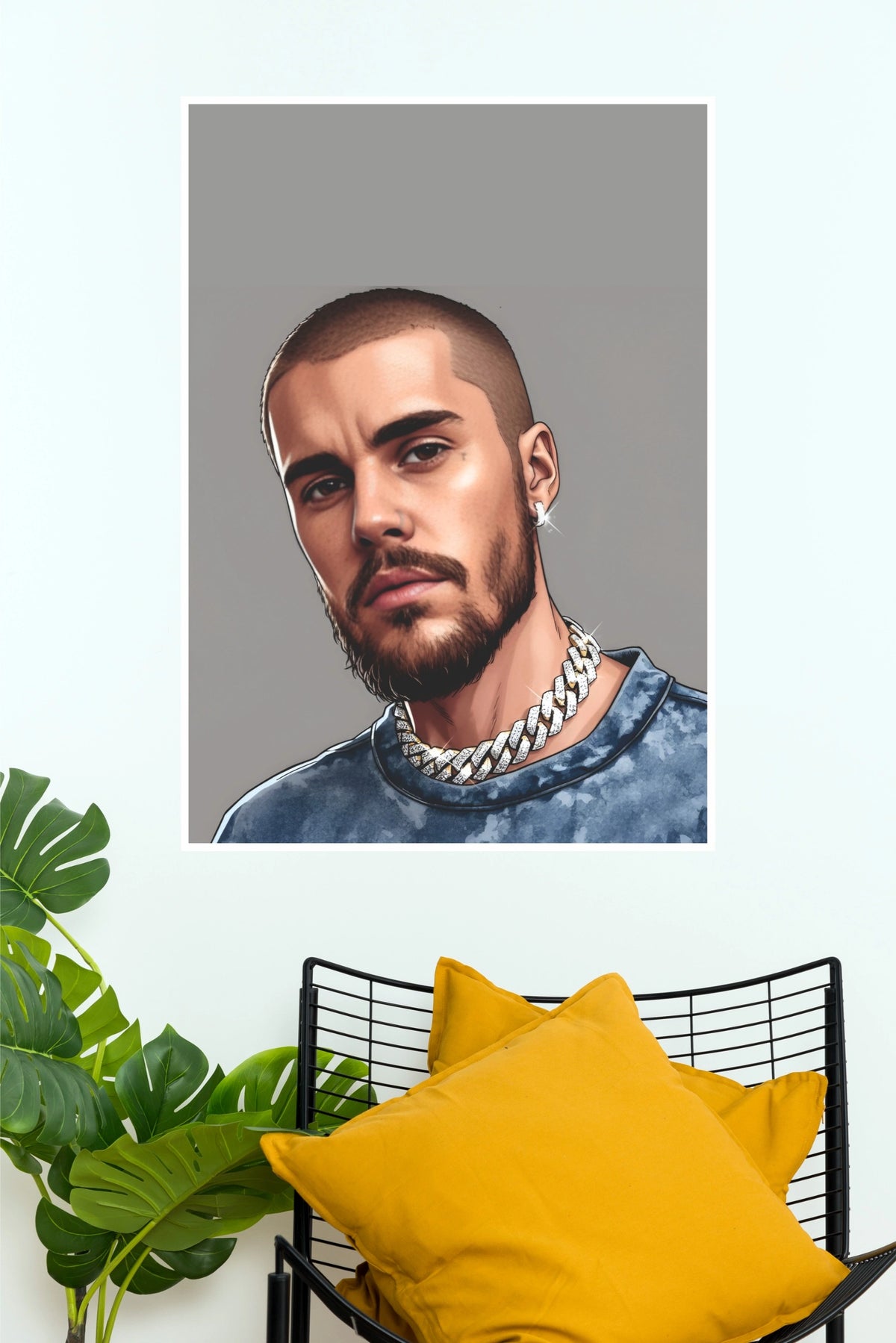 Justin Bieber Illustrated Portrait Music Art Poster (Music Posters)