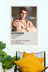 Justin Bieber Biography Music Art Poster (Music Posters)