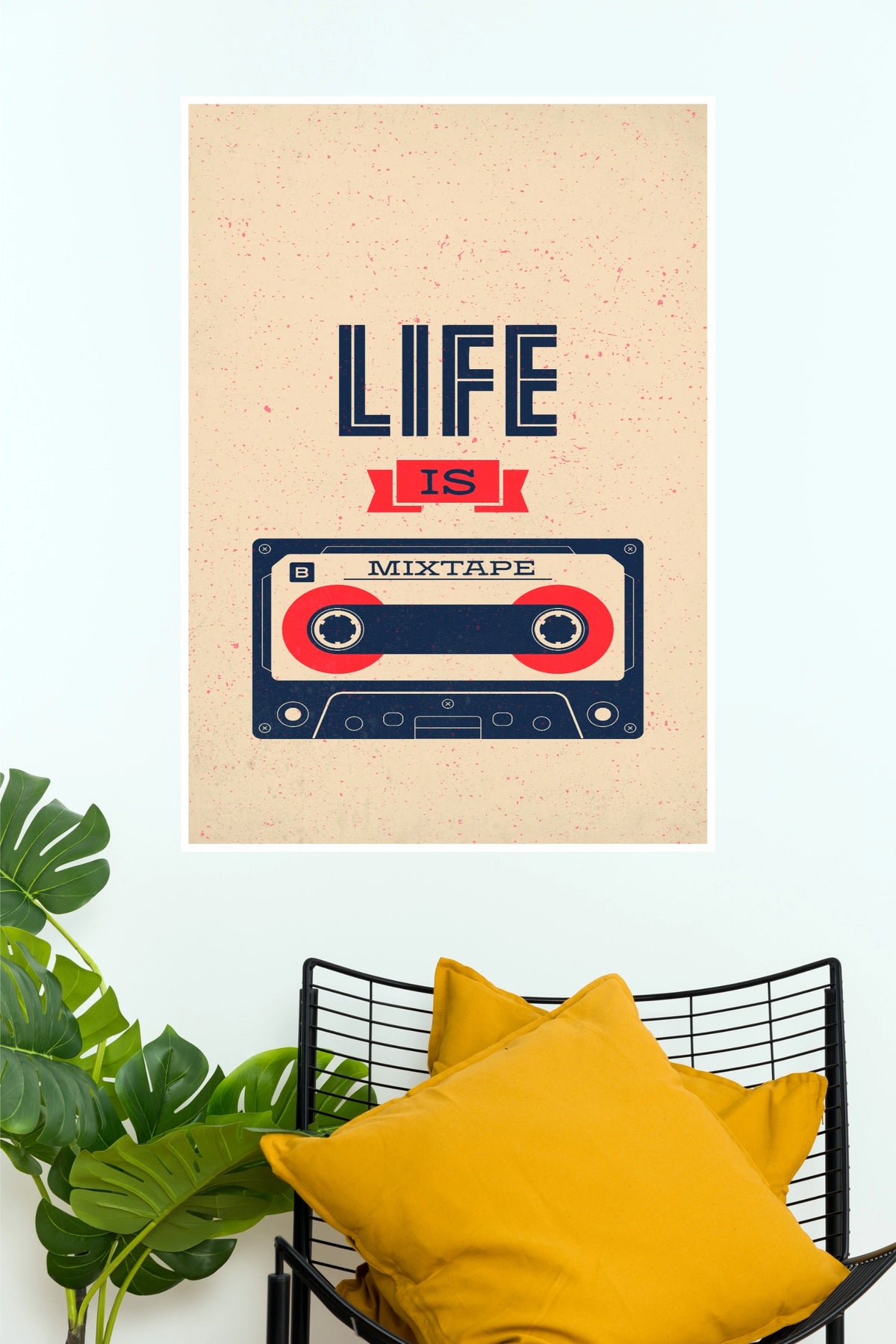 Life is a Mixtape Vintage Cassette Art Poster (Music Posters)
