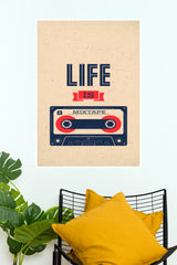 Life is a Mixtape Vintage Cassette Art Poster (Music Posters)