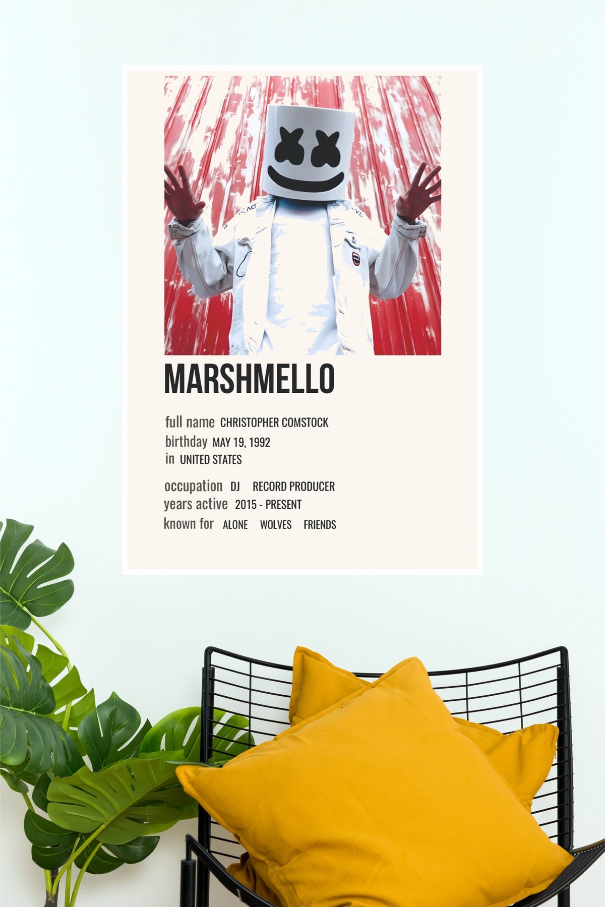 Marshmello Biography Music Art Poster (Music Posters)