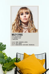 Miley Cyrus Biography Music Art Poster (Music Posters)