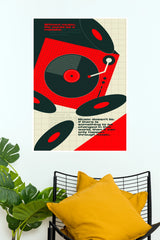 Music Doesn't Lie Quote Turntable Art Poster  (Music Posters)