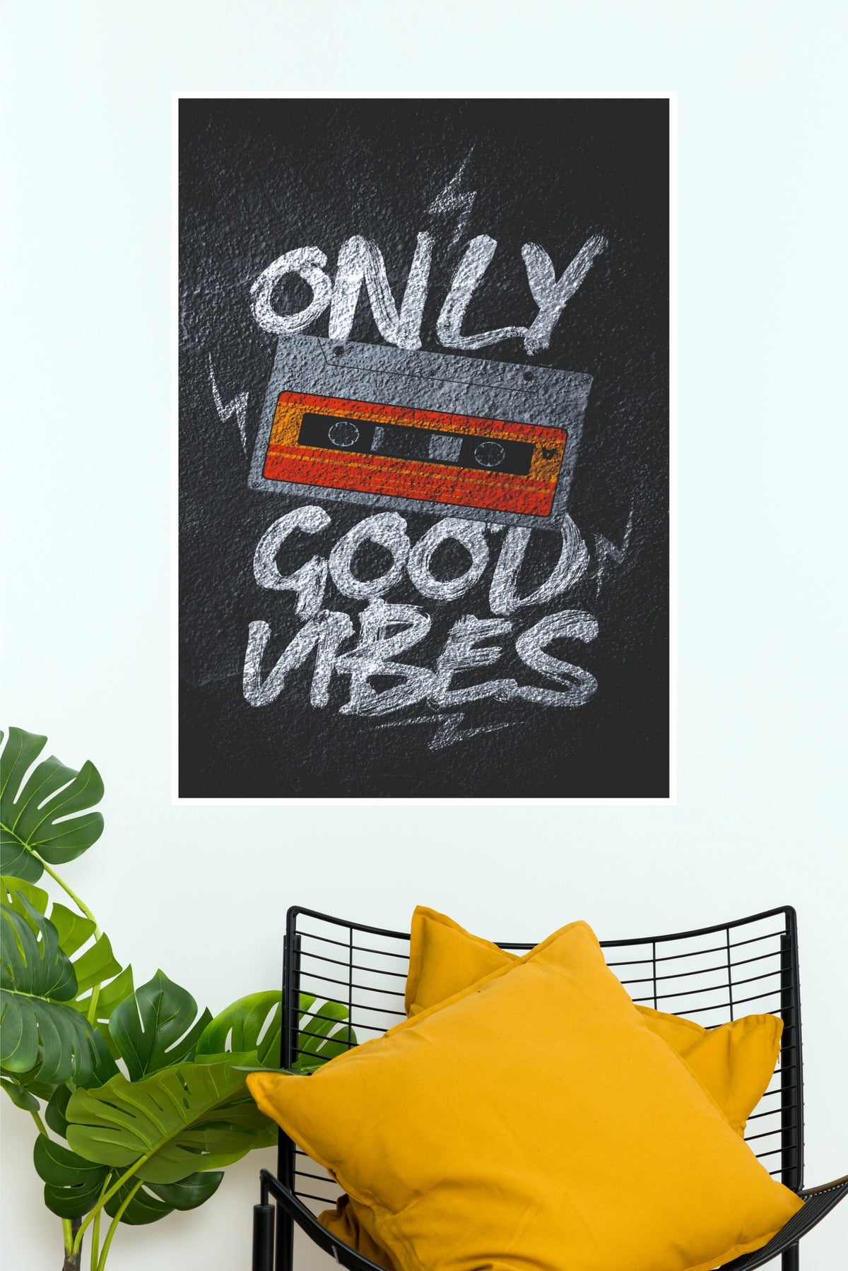 Only Good Vibes Retro Cassette Art Poster  (Music Posters)