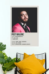 Post Malone Pink Suit Biography Music Art Poster (Music Posters)