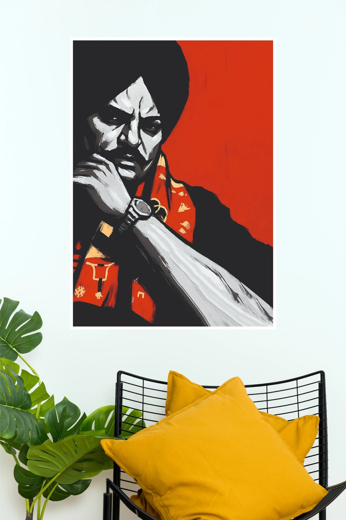 Sidhu Moose Wala Red Graphic Art Poster (Music Posters)