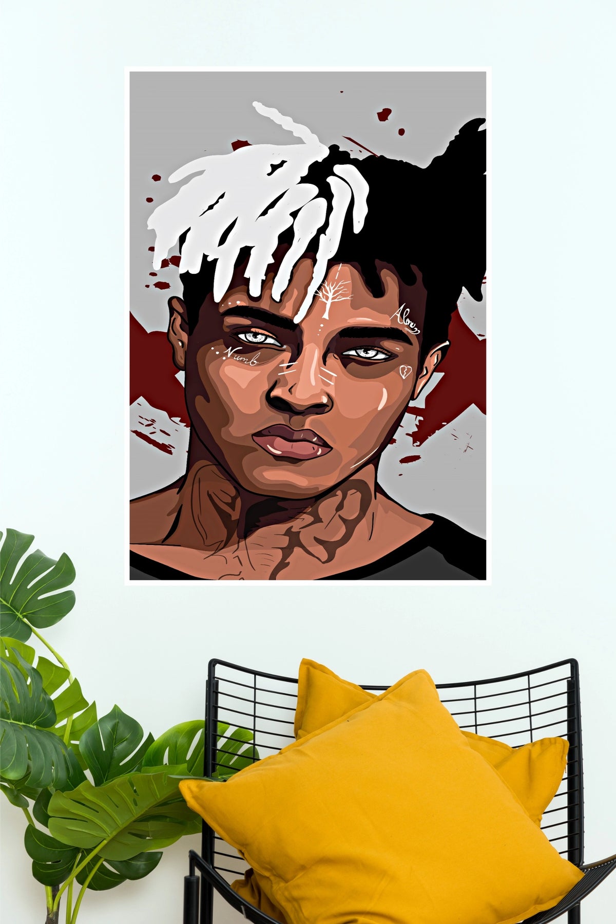 XXXTentacion Split Hair Graphic Art Poster (Music Posters)