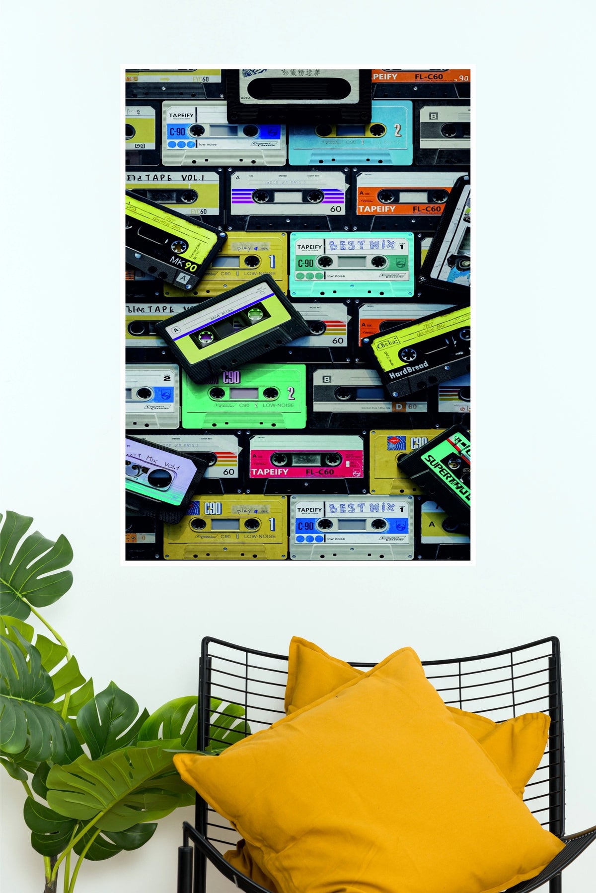 Retro Cassette Tapes Collage Art Poster  (Music Posters)