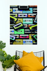 Retro Cassette Tapes Collage Art Poster  (Music Posters)