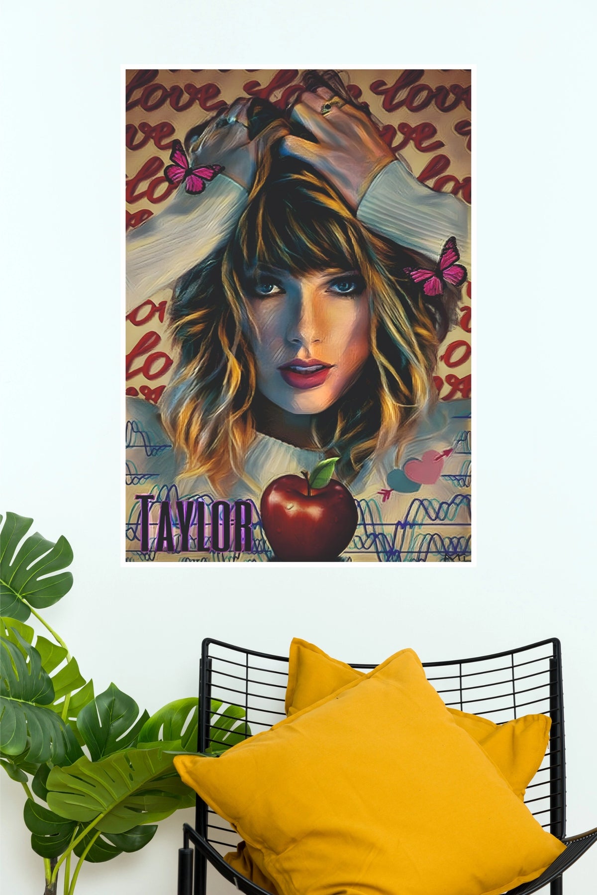 Taylor Swift Lover Era Artistic Portrait Art Poster  (Music Posters)