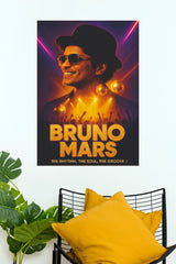 Bruno Mars Disco Night Retro Art Poster (Music Posters)