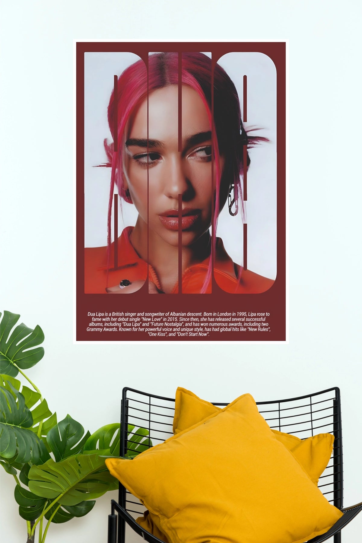 Dua Lipa Typography Portrait Music Poster (Music Posters)