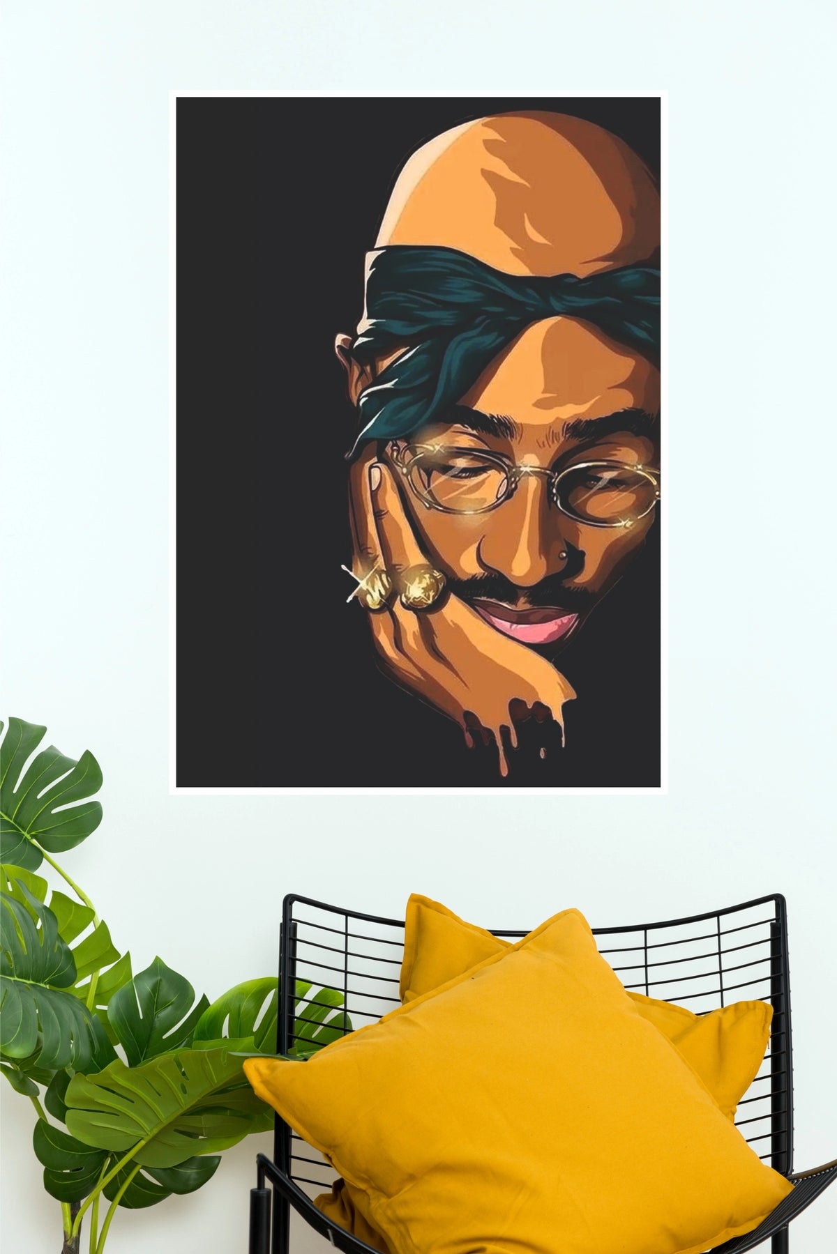 Tupac Shakur Minimalist Vector Portrait Music Poster (Music Posters)