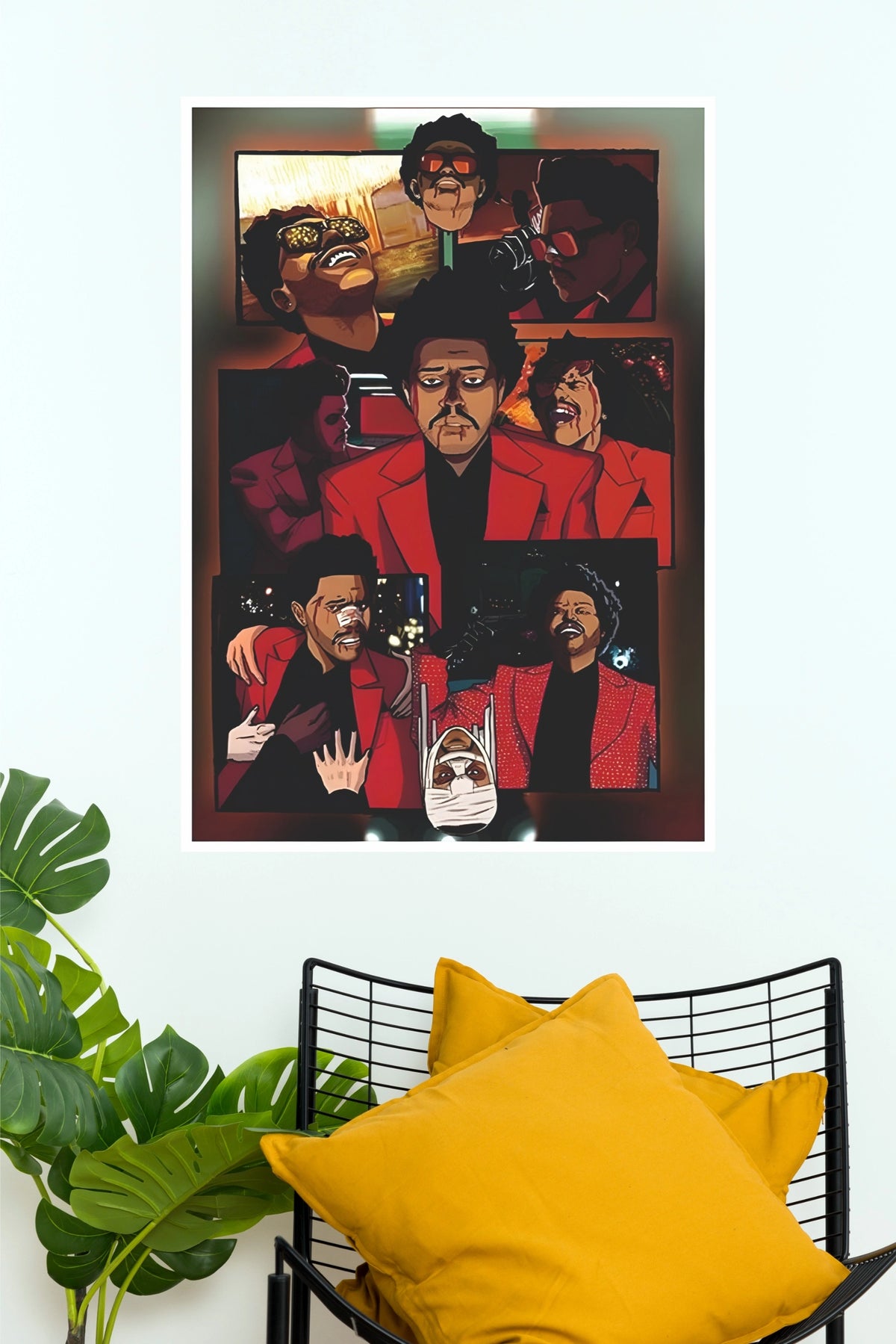 The Weeknd After Hours Red Suit Collage Music Poster (Music Posters)