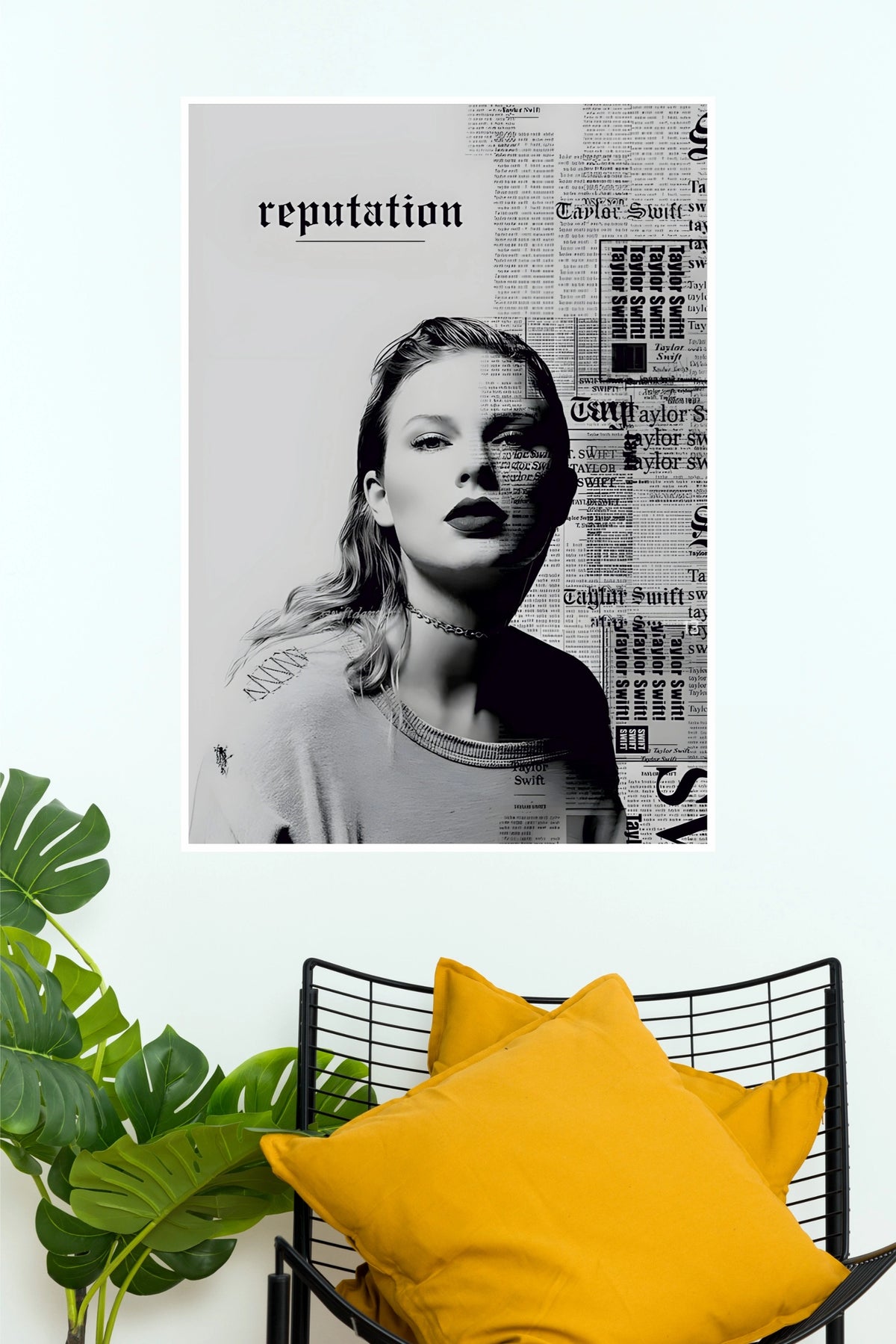 Taylor Swift Reputation Era Newspaper Monochrome Music Poster (Music Posters)