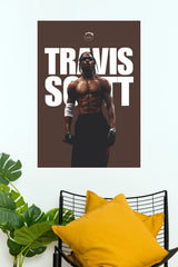 Travis Scott Brown Background Typography Music Poster (Music Posters)