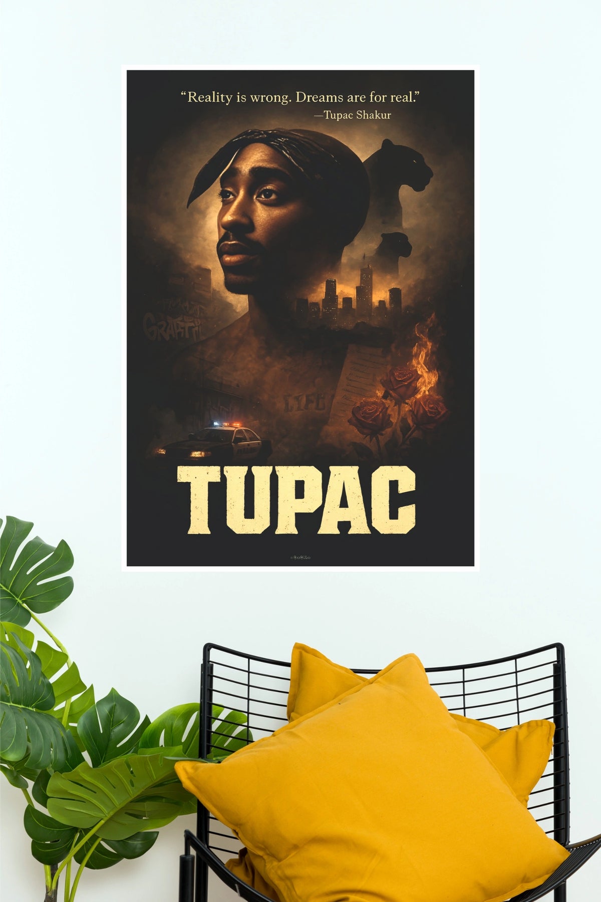 Tupac Shakur Reality is Wrong Quote Tribute Music Poster (Music Posters)