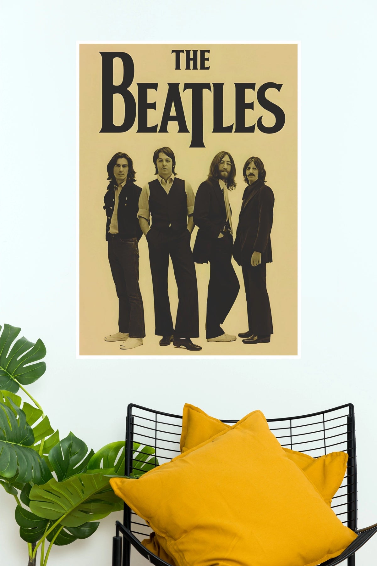 The Beatles Vintage Sepia Band Portrait Music Poster (Music Posters)