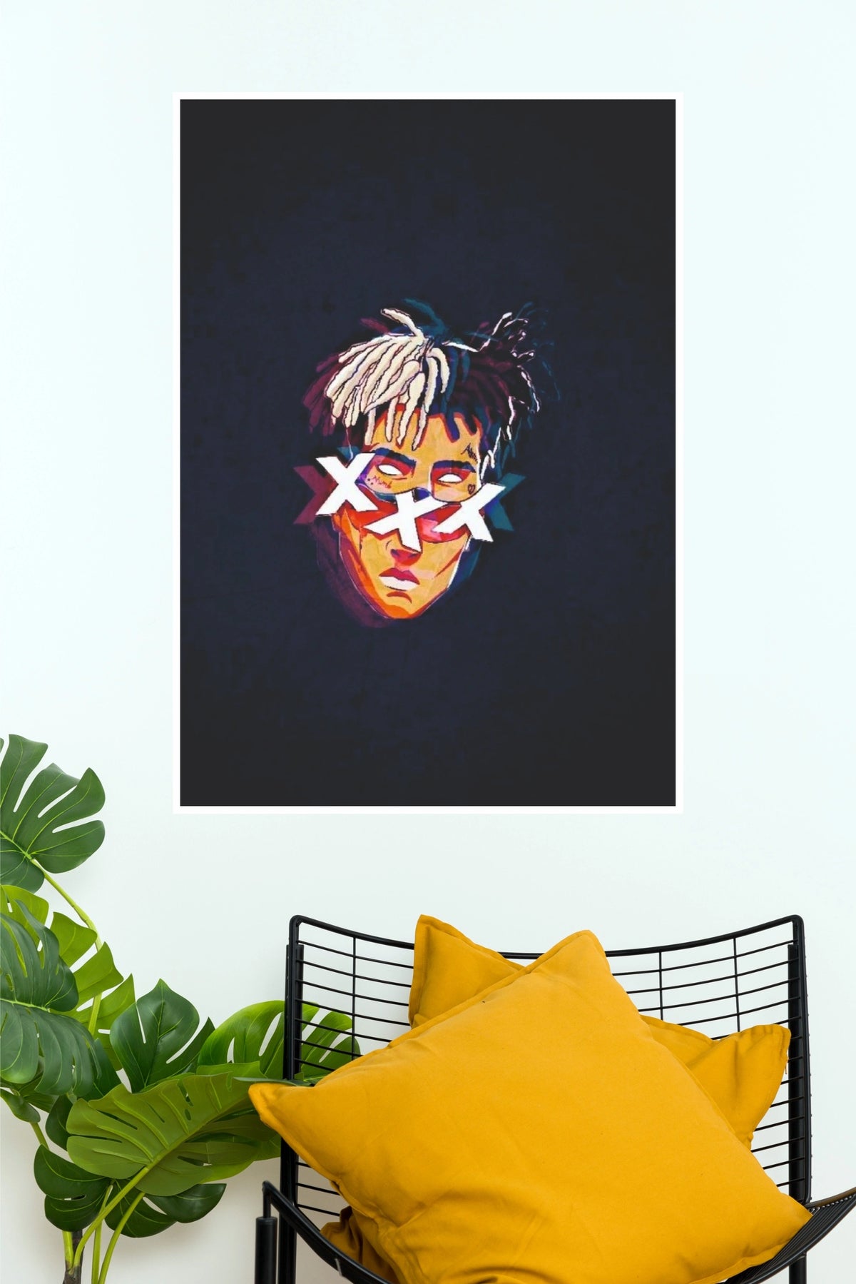 XXXTentacion Glitch X Eyes Painted Portrait Music Poster (Music Posters)