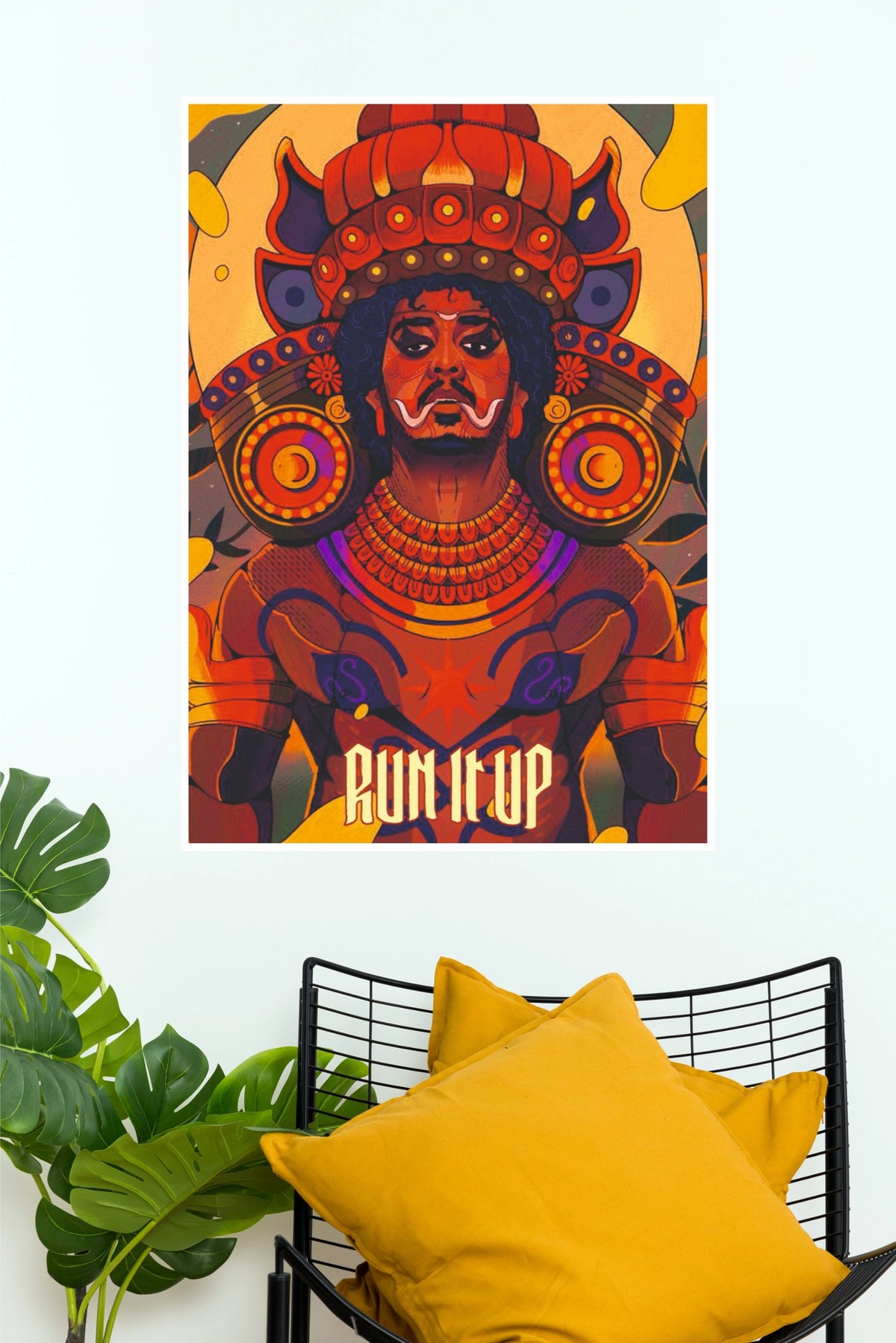 Hanumankind Run It Up Traditional Attire Fantasy Music Poster (Music Posters)