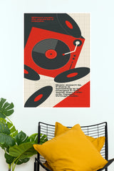 Without Music Life Would Be a Mistake Turntable Vinyl Retro Music Poster (Music Posters)