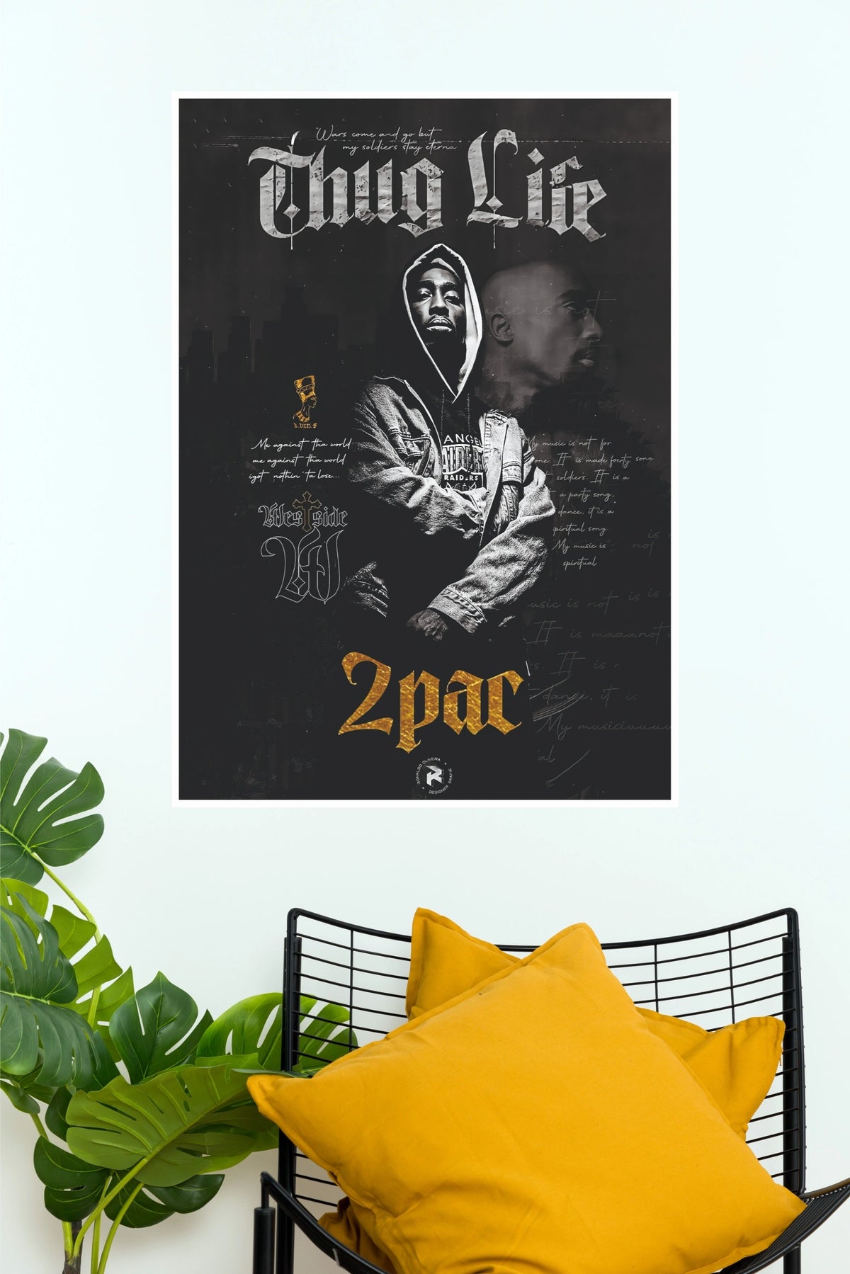 2Pac Thug Life Hooded Portrait Dark Vintage Music Poster  (Music Posters)