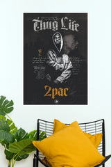 2Pac Thug Life Hooded Portrait Dark Vintage Music Poster  (Music Posters)