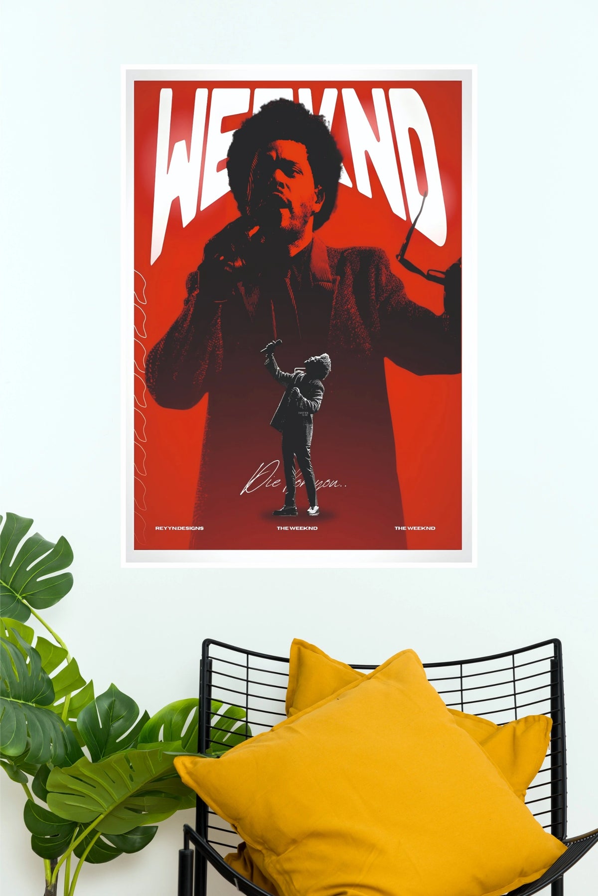 The Weeknd Red Silhouette Die For You Music Poster (Music Posters)