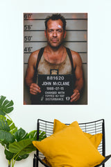 John McClane Die Hard Mugshot Art Poster (Powerful Men Posters)