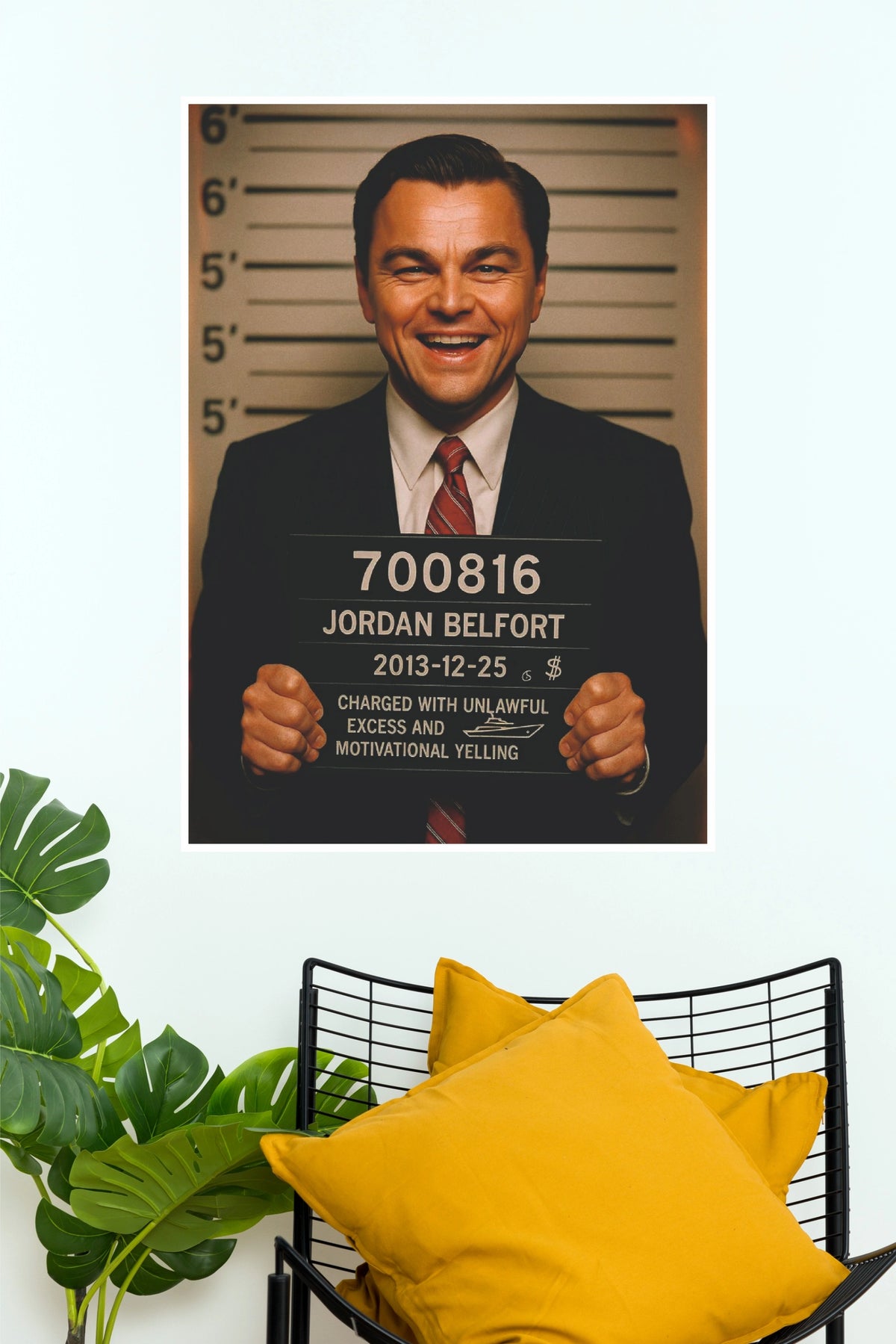 Jordan Belfort The Wolf of Wall Street Mugshot Art Poster  (Powerful Men Posters)