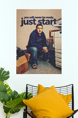 Mark Zuckerberg Just Start Motivational Art Poster (Powerful Men Posters)
