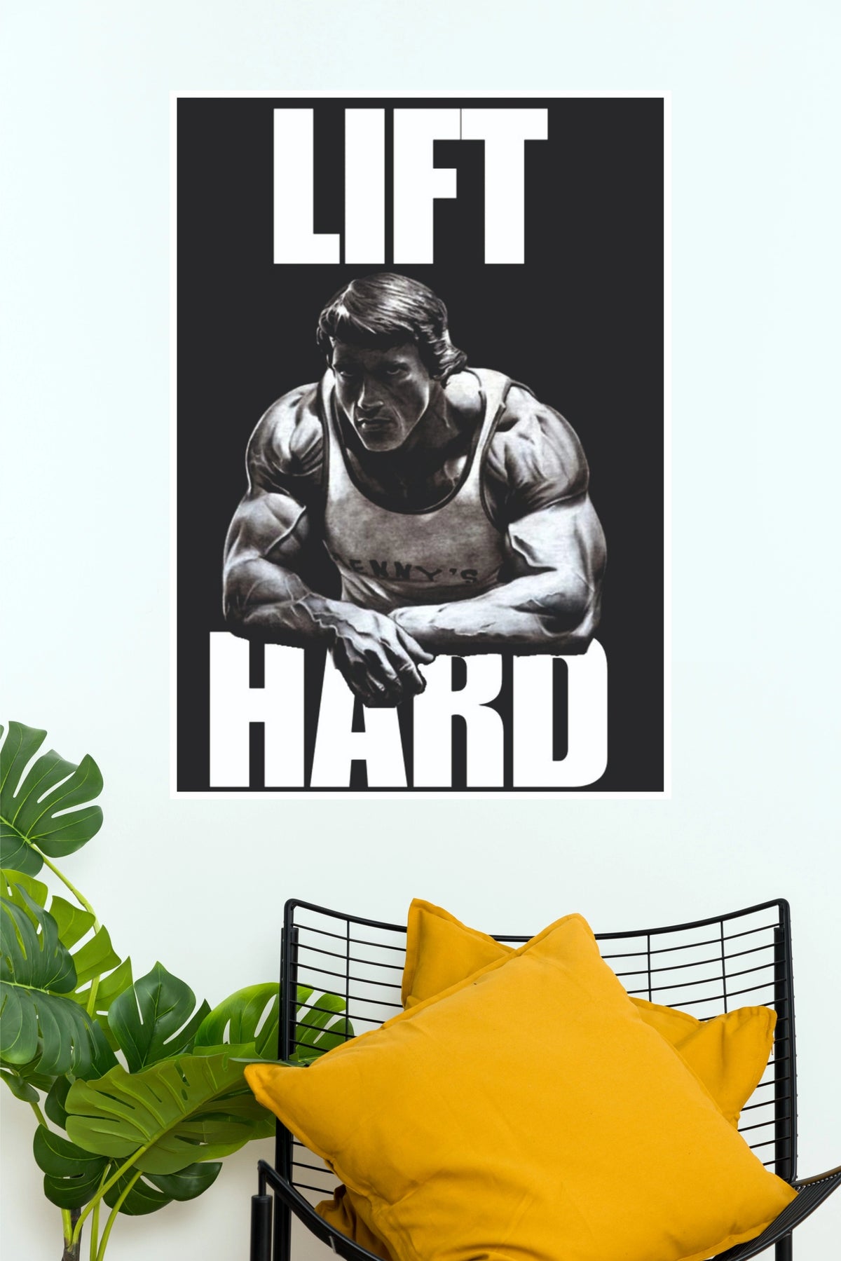 Arnold Schwarzenegger Lift Hard Bodybuilding Art Poster (Powerful Men Posters)