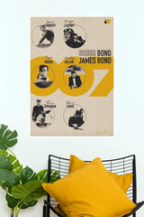 James Bond 007 Legacy Cast Art Poster (Powerful Men Posters)