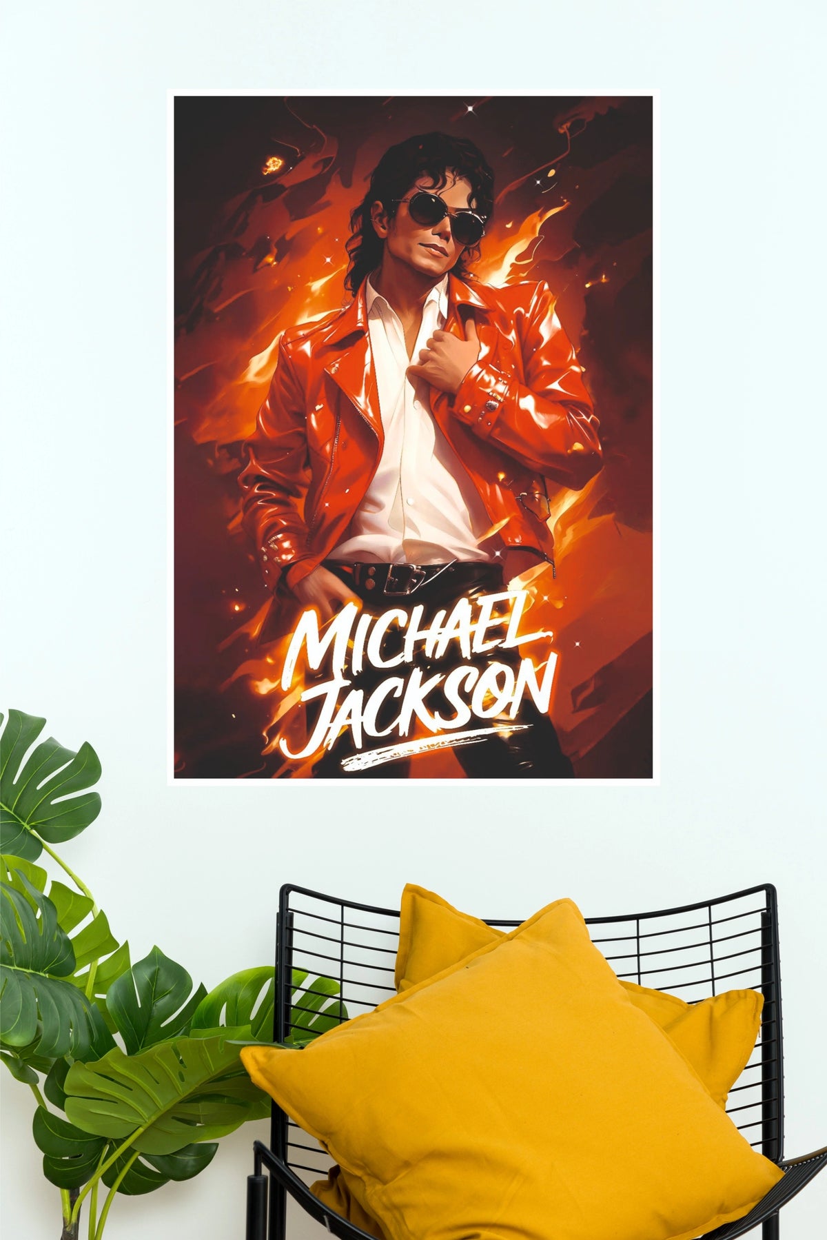 Michael Jackson Thriller Fire Art Poster    (Powerful Men Posters)