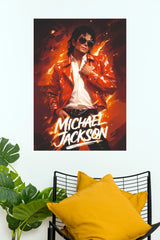 Michael Jackson Thriller Fire Art Poster    (Powerful Men Posters)